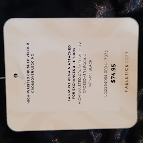 Fabletics women's 1X black high waisted crushed velvet crossover leggings - Picture 4 of 6